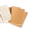 Moleskine Cahier Journals, 3-1/2" x 5-1/2", Faint Ruled, 64 Pages (32 Sheets), Kraft Brown, Set Of 3 Journals