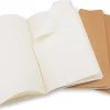 Moleskine Cahier Journals, 3-1/2" x 5-1/2", Plain, 64 Pages (32 Sheets), Kraft Brown, Set Of 3 Journals
