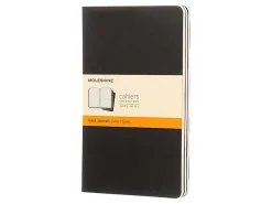 Moleskine Cahier Journals, 5" x 8-1/4", Ruled, 80 Pages, Black, Set Of 3 Journals