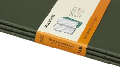 Moleskine Cahier Journals, 5" x 8-1/4", Ruled, 80 Pages, Myrtle Green, Pack Of 3 Journals