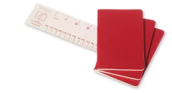 Moleskine Cahier Journals, 3-1/2" x 5-1/2", Ruled, 64 Pages, Cranberry Red, Set Of 3 Journals