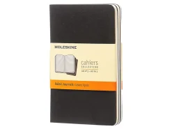 Moleskine Cahier Journals, 3-1/2" x 5-1/2", Ruled, 64 Pages, Black, Set Of 3 Journals