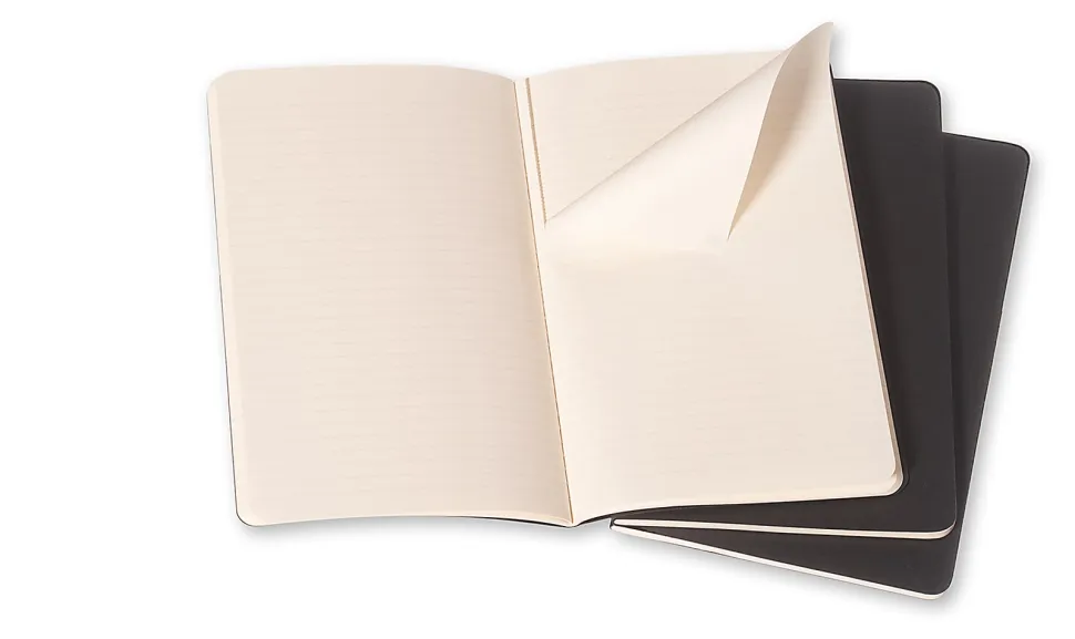 Moleskine Cahier Journals, 3-1/2" x 5-1/2", Ruled, 64 Pages, Black, Set Of 3 Journals