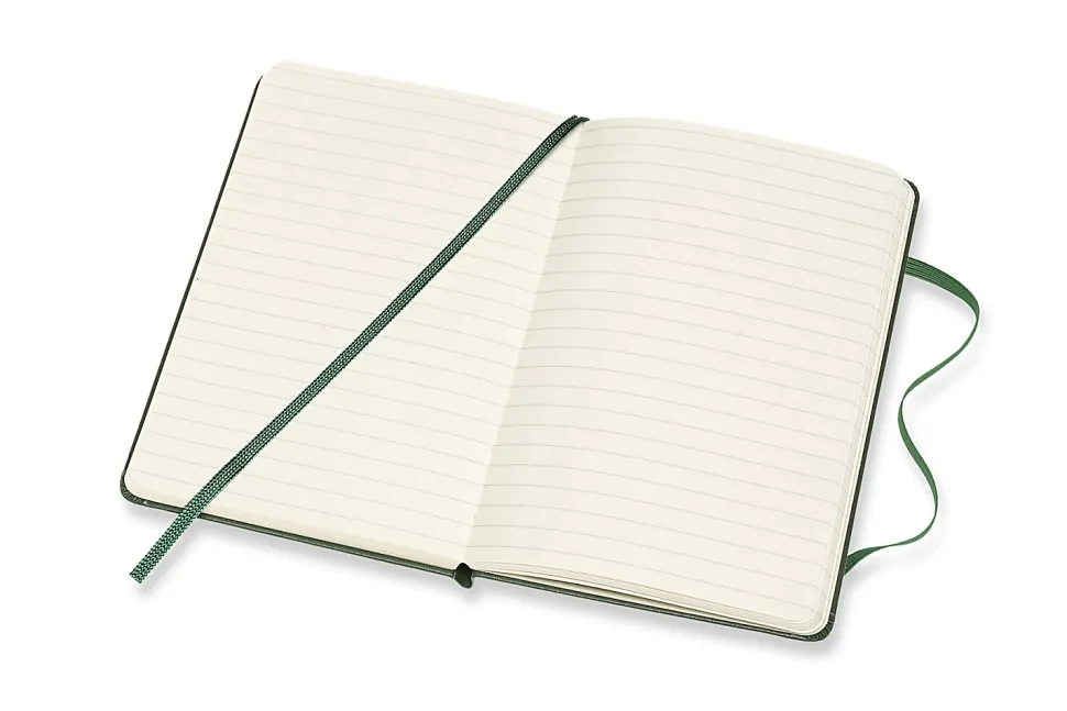 Moleskine Classic Collection Hard Cover Notebook, 3-1/2” x 5-1/2”, 1 Subject, Faint Ruled, 192 Sheets, Myrtle Green