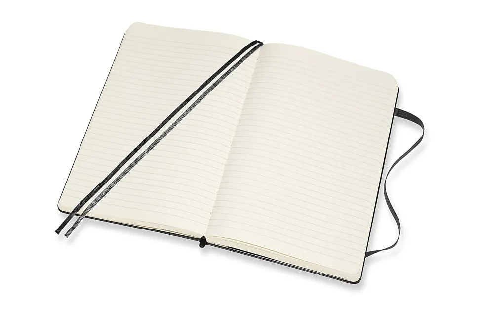 Moleskine Classic Expanded Hard Cover Notebook, 5" x 8-1/4", Ruled, 400 Pages, Black