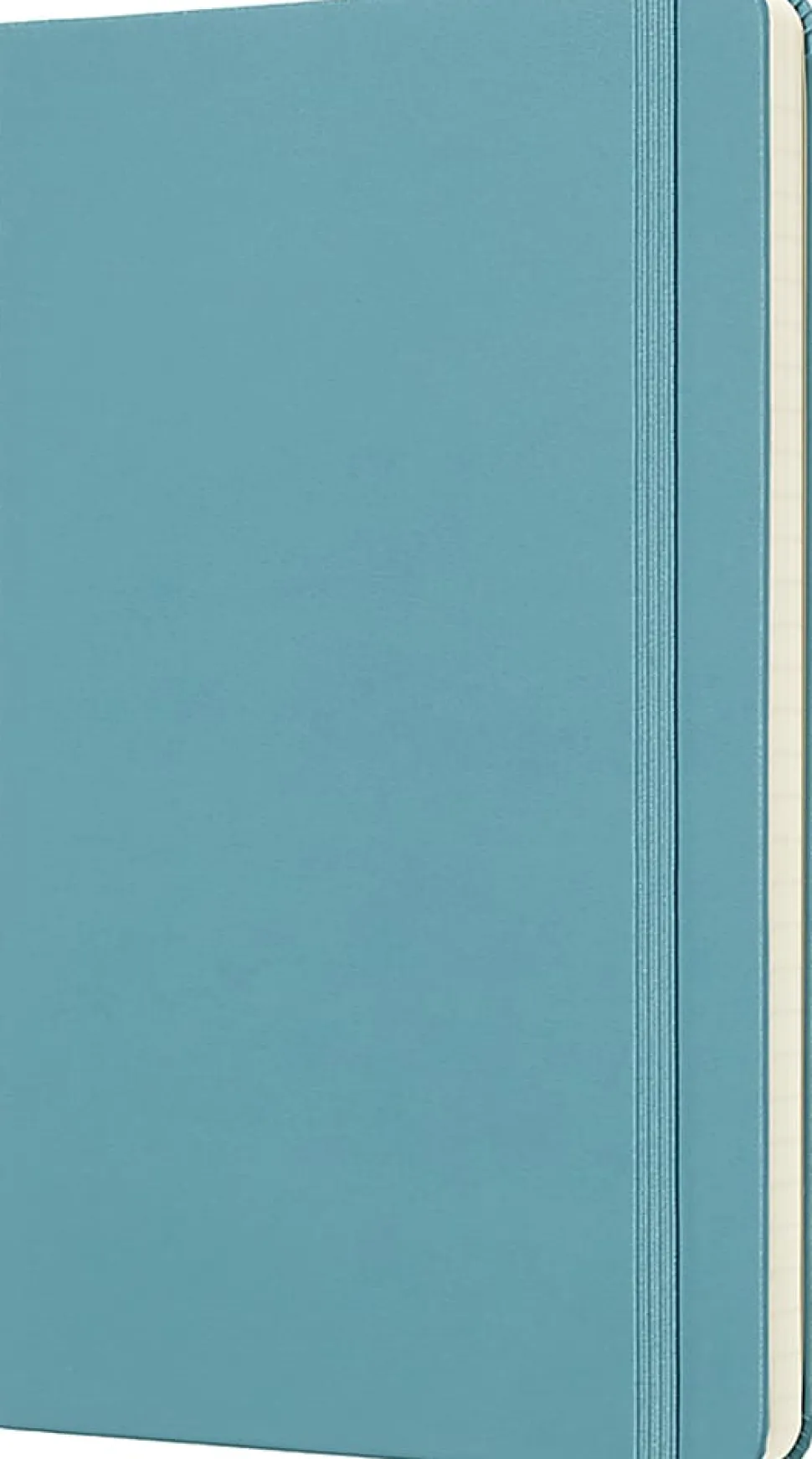 Moleskine Classic Hard Cover Notebook, 5" x 8-1/4", Ruled, 240 Pages, Reef Blue
