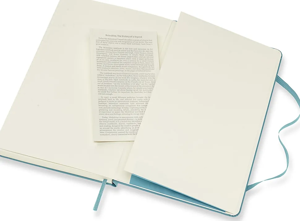Moleskine Classic Hard Cover Notebook, 5" x 8-1/4", Ruled, 240 Pages, Reef Blue