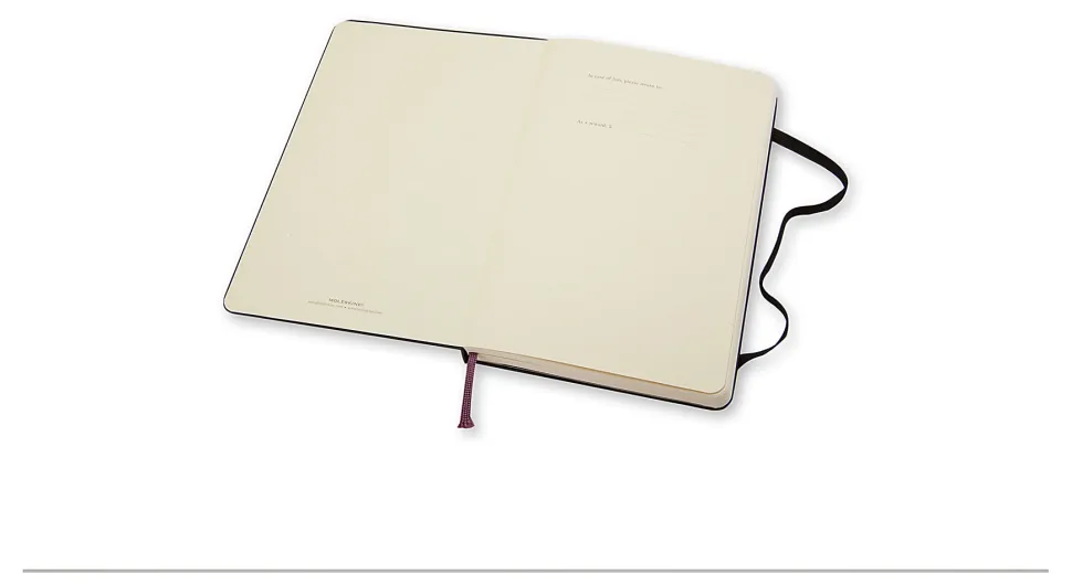 Moleskine Classic Hard Cover Notebook, 5" x 8-1/4", Unruled, 240 Pages, Black