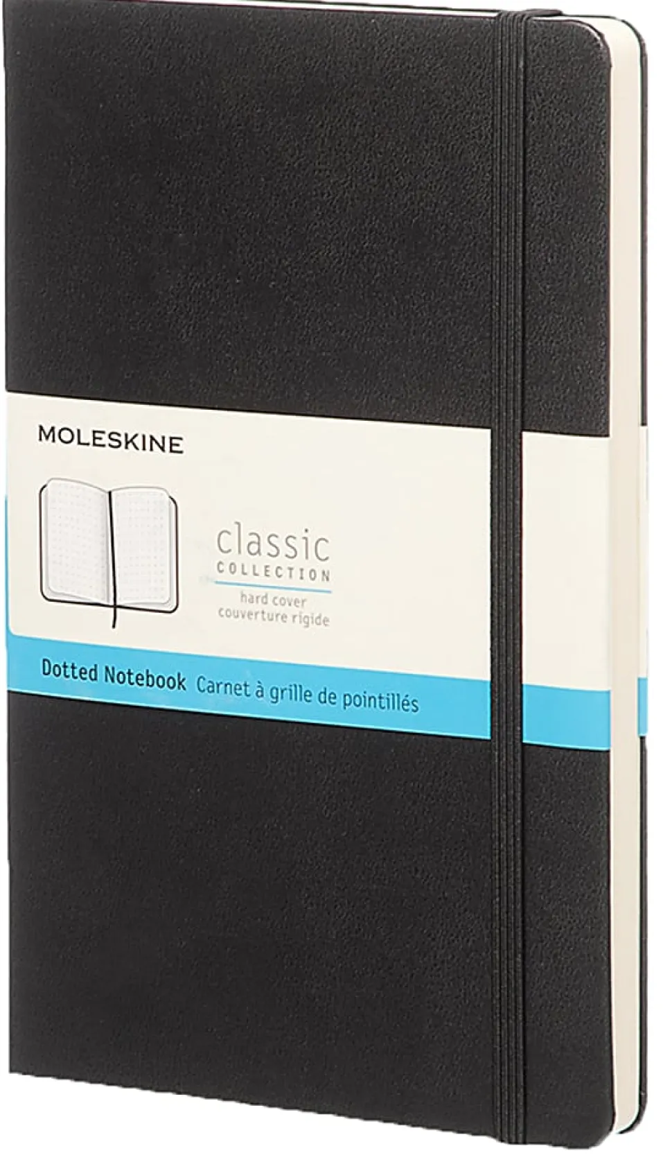 Moleskine Classic Hard Cover Notebook, 5" x 8-1/4", Dotted, 240 Pages, Black