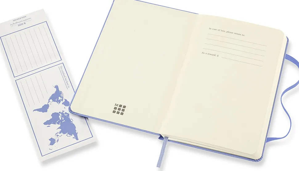 Moleskine Classic Hard Cover Notebook, 3.5" X 5/5", Ruled, 192 Pages, Hydrangea Blue