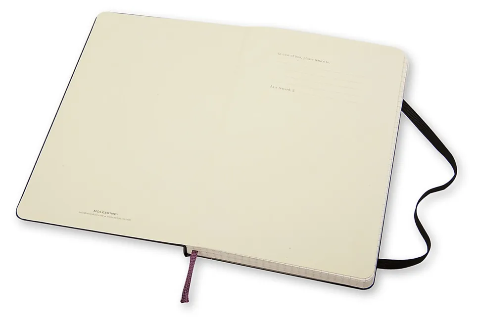 Moleskine Classic Hard Cover Notebook, 5" x 8-1/4", Squared, 240 Pages, Black