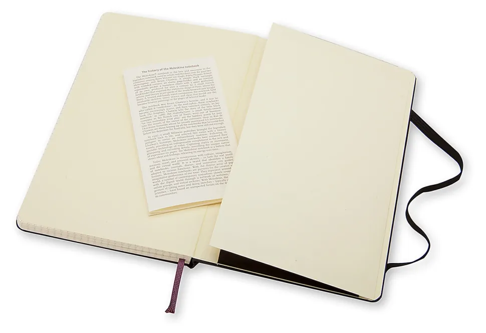 Moleskine Classic Hard Cover Notebook, 5" x 8-1/4", Squared, 240 Pages, Black