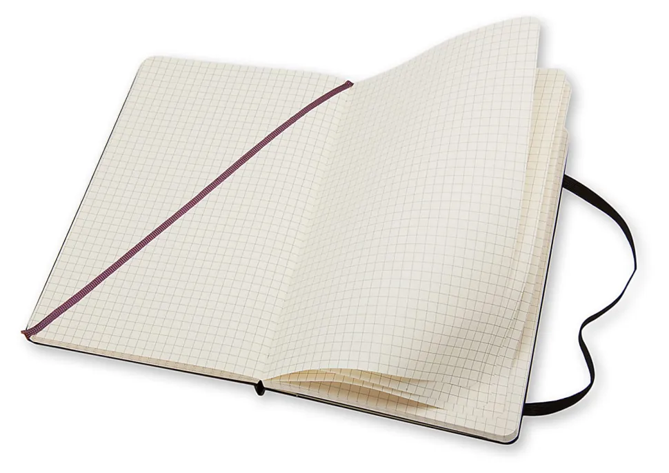 Moleskine Classic Hard Cover Notebook, 5" x 8-1/4", Squared, 240 Pages, Black