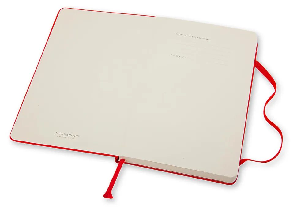 Moleskine Classic Hard Cover Notebook, 5” x 8-1/4”, Ruled, 240 Pages, Red