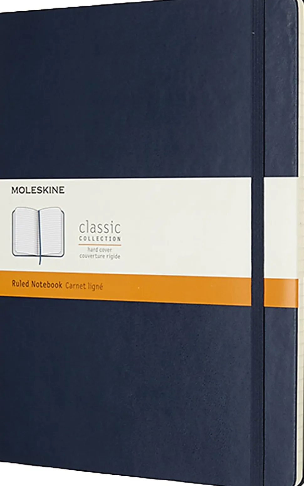 Moleskine Classic Hard Cover Notebook, 7-1/2" x 10", Ruled, 192 Pages, Sapphire Blue