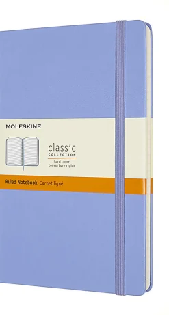 Moleskine Classic Notebook, Large, 5" x 8.25", Ruled, 240 pages, Hard Cover, Hydrangea Blue