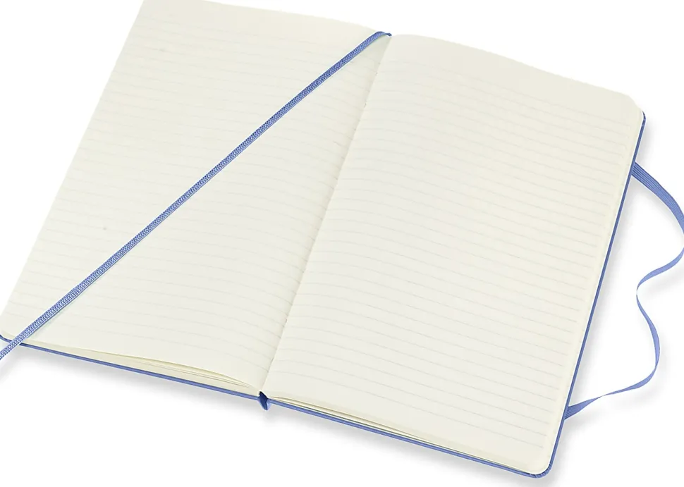 Moleskine Classic Notebook, Large, 5" x 8.25", Ruled, 240 pages, Hard Cover, Hydrangea Blue