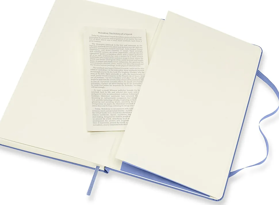 Moleskine Classic Notebook, Large, 5" x 8.25", Ruled, 240 pages, Hard Cover, Hydrangea Blue