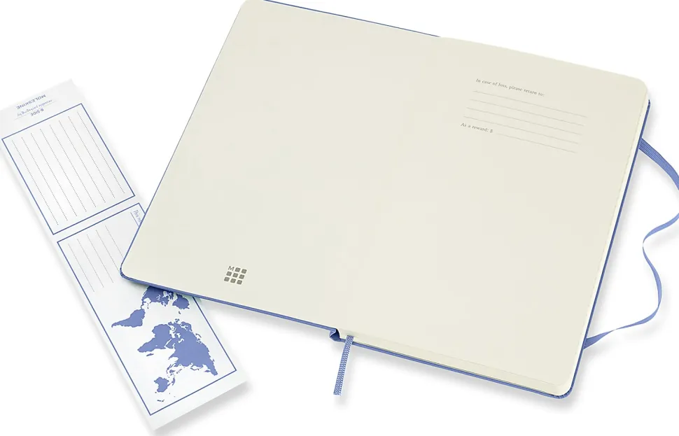 Moleskine Classic Notebook, Large, 5" x 8.25", Ruled, 240 pages, Hard Cover, Hydrangea Blue