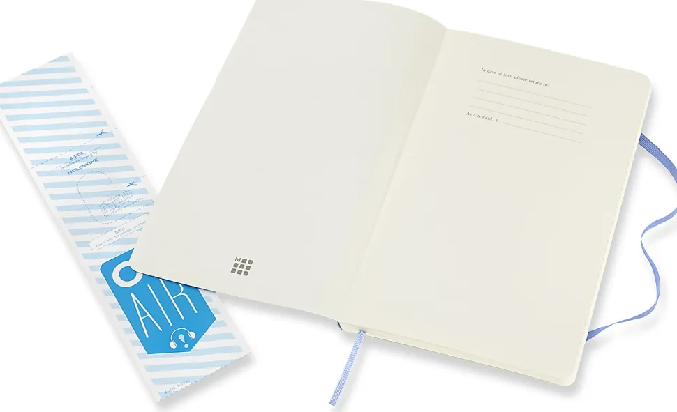 Moleskine Classic Notebook, Large, 5" x 8-1/4", Ruled, 192 Pages, Soft Cover, Hydrangea Blue