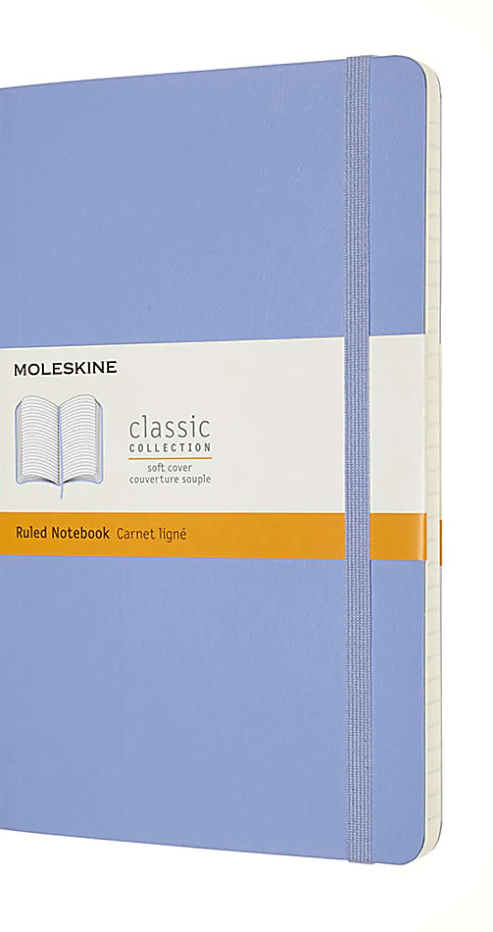 Moleskine Classic Notebook, Large, 5" x 8-1/4", Ruled, 192 Pages, Soft Cover, Hydrangea Blue