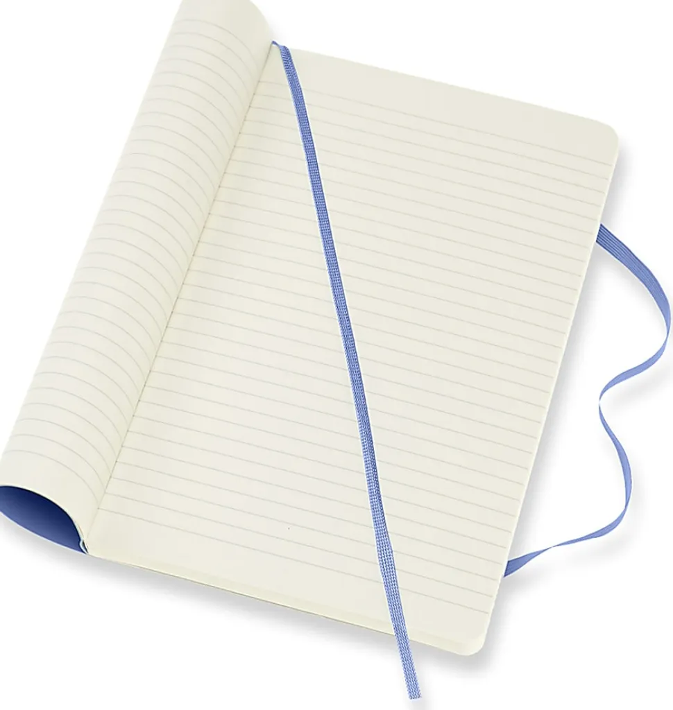 Moleskine Classic Notebook, Large, 5" x 8-1/4", Ruled, 192 Pages, Soft Cover, Hydrangea Blue