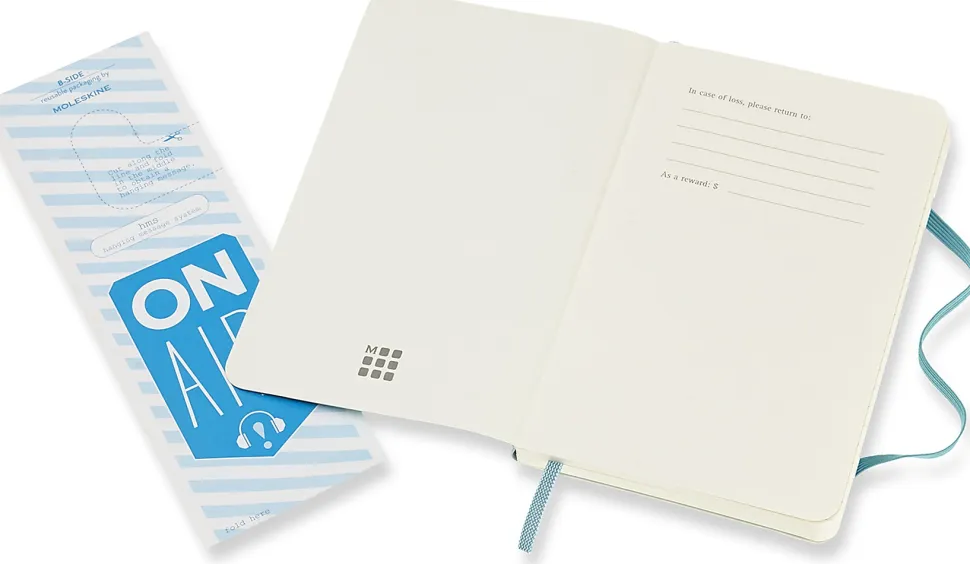 Moleskine Classic Notebook, Pocket, 3.5" X 5.5", Ruled, 192 pages, Soft Cover, Reef Blue