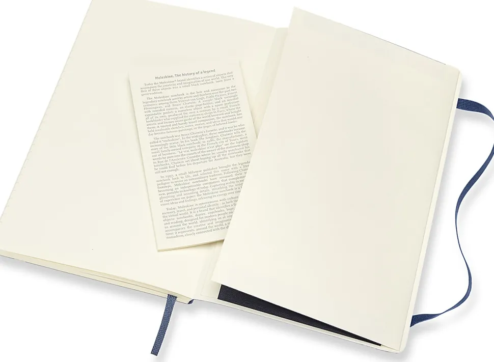 Moleskine Classic Soft Cover Notebook, 5” x 8-1/4”, Ruled, 192 Pages, Sapphire Blue