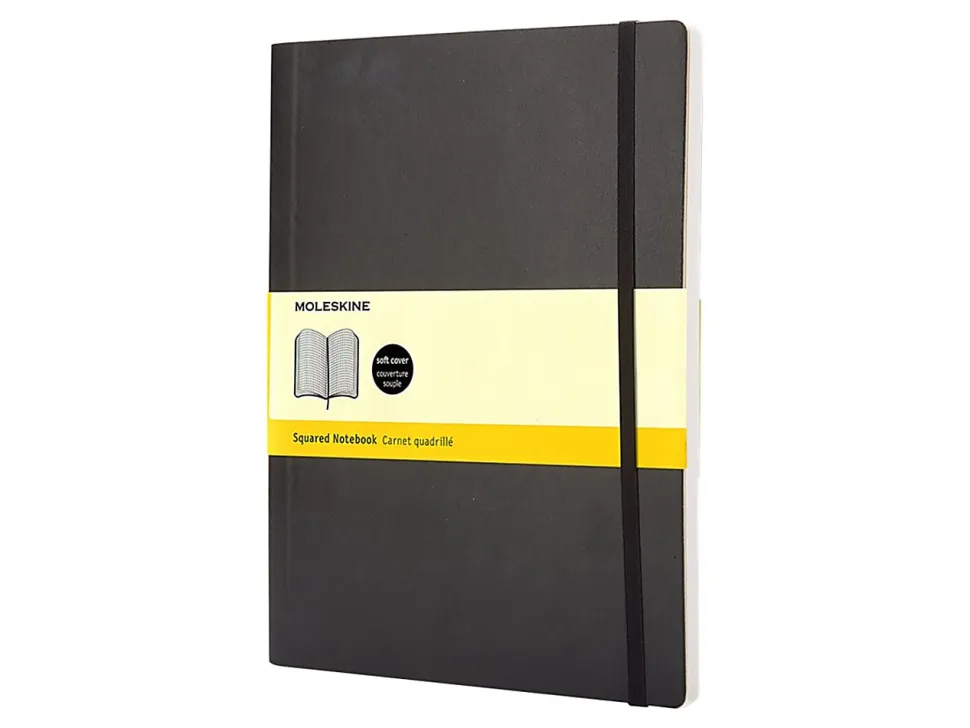 Moleskine Classic Soft Cover Notebook, 7-1/2" x 10", Squared, 192 Pages, Black