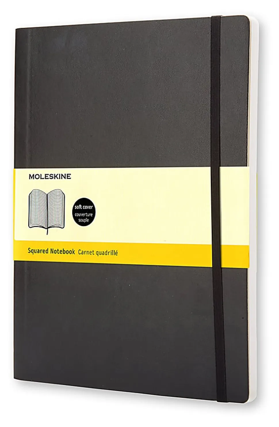 Moleskine Classic Soft Cover Notebook, 7-1/2" x 10", Squared, 192 Pages, Black