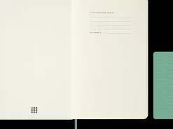 Moleskine Colored Patterned Hard Cover Notebook, 5" x 8-1/4", Ruled/Lined, Sage Green, Total Qty 1