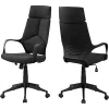 Monarch Specialties High-Back Office Chair, Integrated Headrest, 4 Pad Segment Back, Black
