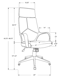 Monarch Specialties High-Back Office Chair, Integrated Headrest, 4 Pad Segment Back, Black