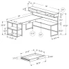Monarch Specialties 59"W Corner Desk Workstation, Dark Taupe