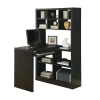 Monarch Specialties 38"W Corner Desk With Built-In Shelves, Cappuccino