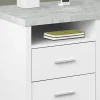 Monarch Specialties 79"W L-Shaped Corner Desk With 2 Drawers, Gray Cement/White