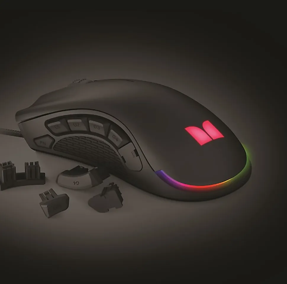 Monster Alpha 9.0 RGB Corded Gaming Mouse, Black, 2MNGM0169B0L2