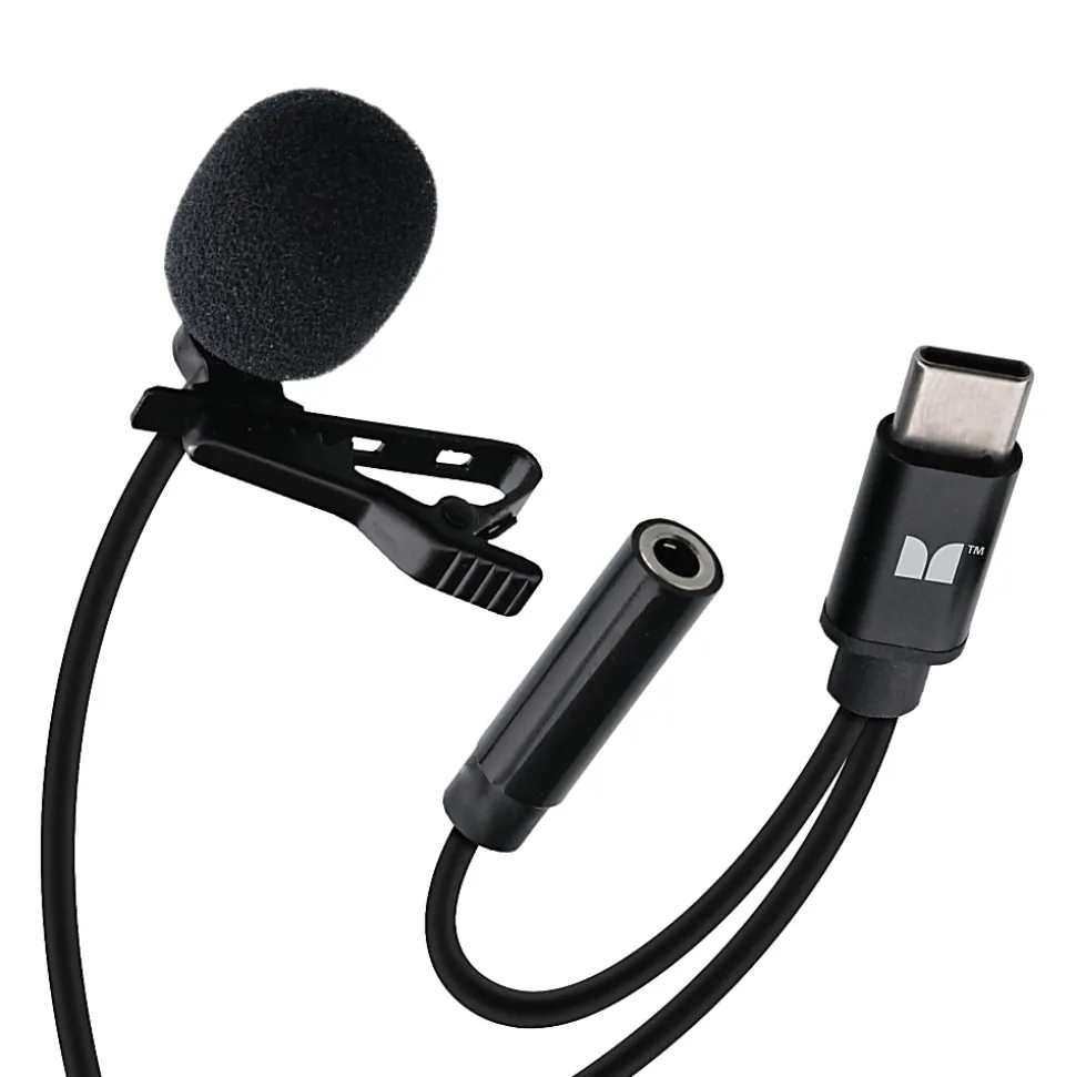 Monster Cable® Lavalier Clip-On Microphone, Type-C, Black