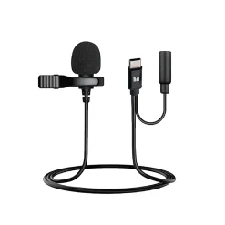 Monster Cable® Lavalier Clip-On Microphone, Type-C, Black