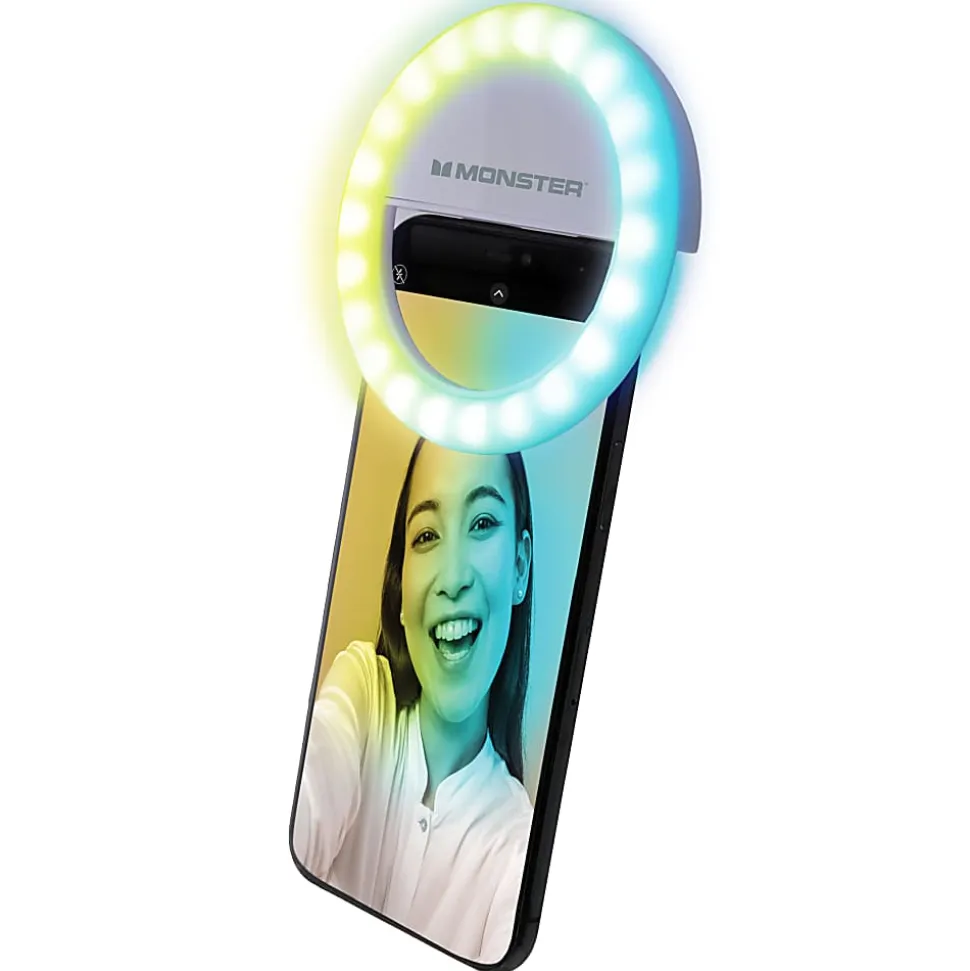 Monster Cable Selfie Smartphone Light Clip, 4" Diameter, Multicolor