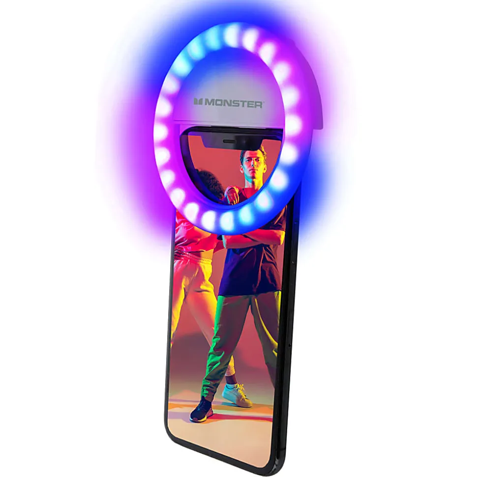 Monster Cable Selfie Smartphone Light Clip, 4" Diameter, Multicolor