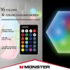 Monster Multi-Color LED Hexagon Touch Lightd With Magnet Mountd, 2-1/2” x 2-1/2”, Set Of 3 Lights