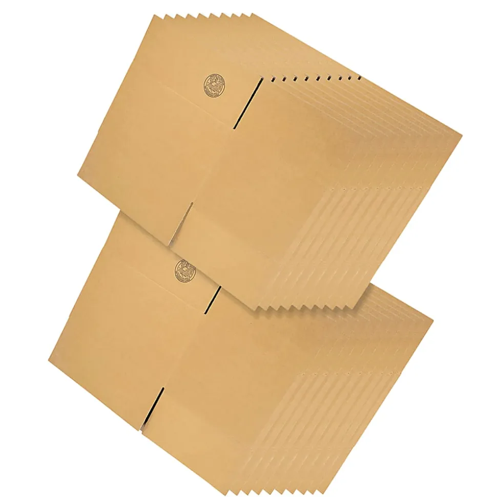 Monster Trucks® Cardboard Moving Boxes, Medium, 17”L x 14”W x 12”H, Brown, 100% Recycled, Pack Of 20 Boxes