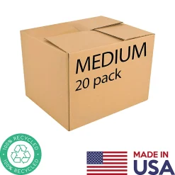 Monster Trucks® Cardboard Moving Boxes, Medium, 17”L x 14”W x 12”H, Brown, 100% Recycled, Pack Of 20 Boxes