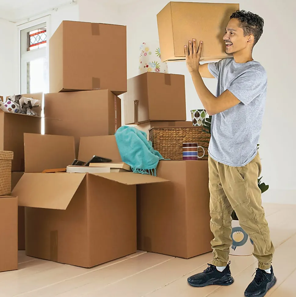 Monster Trucks® Cardboard Moving Boxes, Medium, 17”L x 14”W x 12”H, Brown, 100% Recycled, Pack Of 20 Boxes