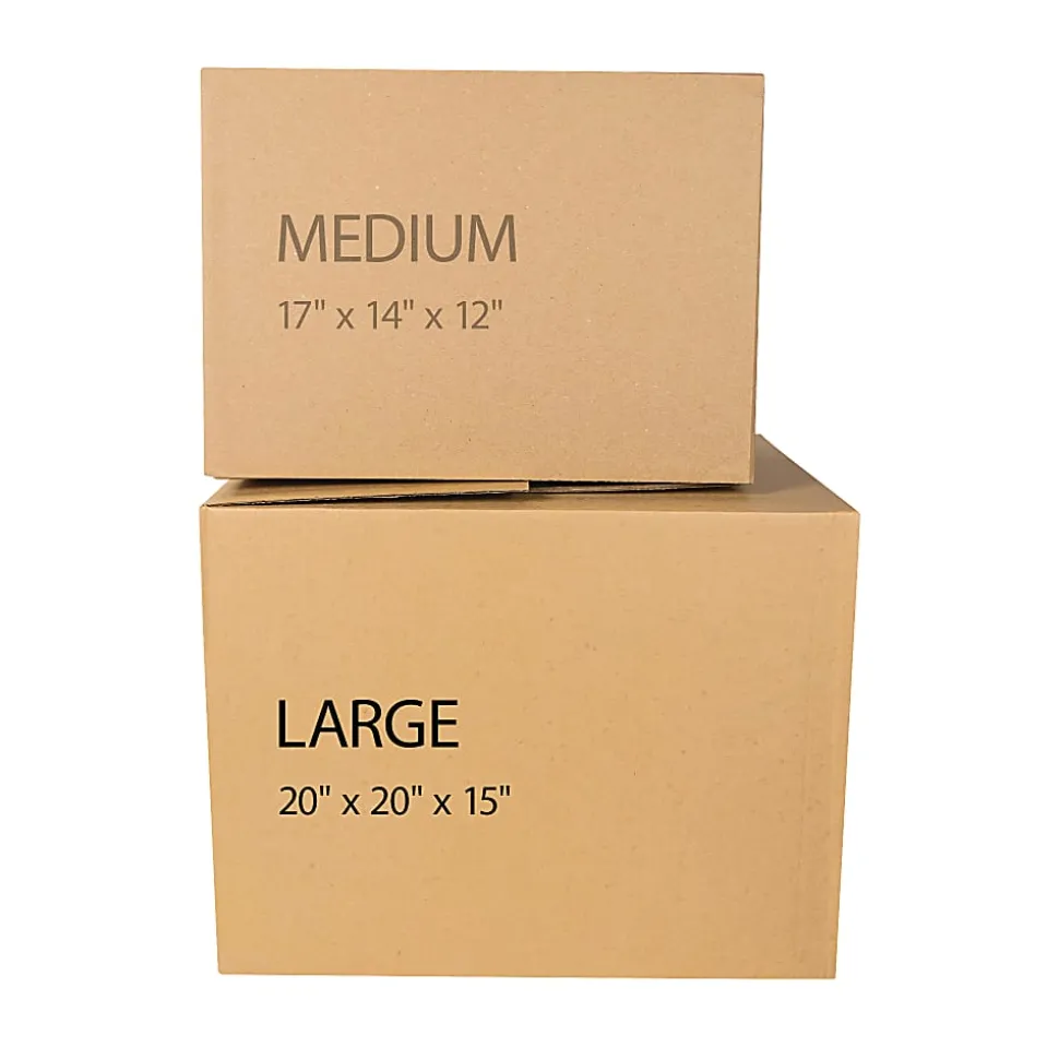 Monster Trucks 95 Lb Cardboard Moving Boxes, 15"L x 20"W x 20"H, 100% Recycled, Brown, Pack Of 6 Boxes
