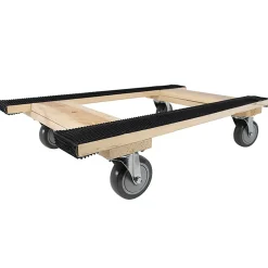 Monster Trucks® Piano H Style 4-Wheel Wood Dolly, 30”L x 18”W x 8”H, Black/Brown
