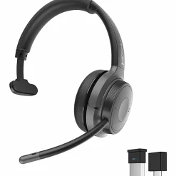 Morpheus 360 Advantage Wireless Mono Headset with Detachable Boom Microphone - Black