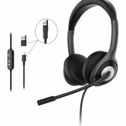Morpheus 360 Connect USB Stereo Headset with Boom Microphone - Noise Reduction Mic- Protein Leather Ear Cushions - HS5600SU