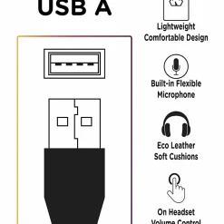 Morpheus 360 Deluxe Multimedia Stereo USB Headset - Adjustable Microphone - Lightweight Comfortable Design - HS3500SU